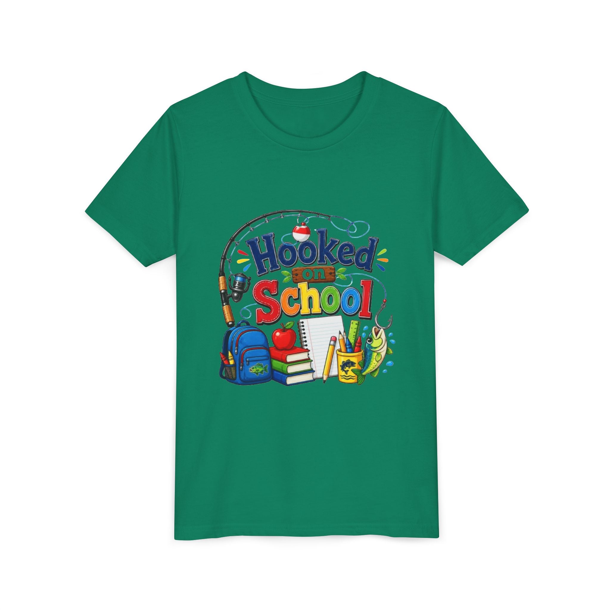 Youth Tee | "Hooked on School" Back-to-School Kids' Shirt