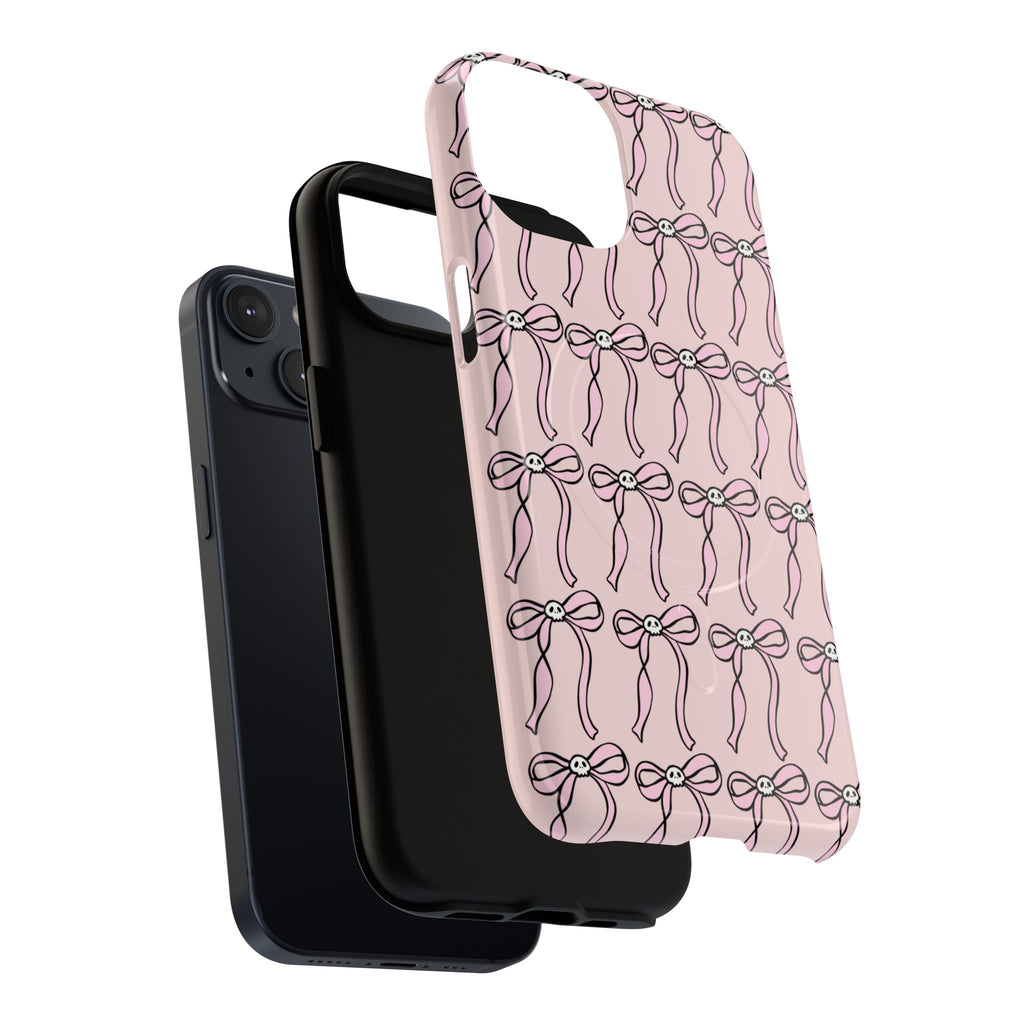 Magnetic Phone Case | Pink Skull Bows