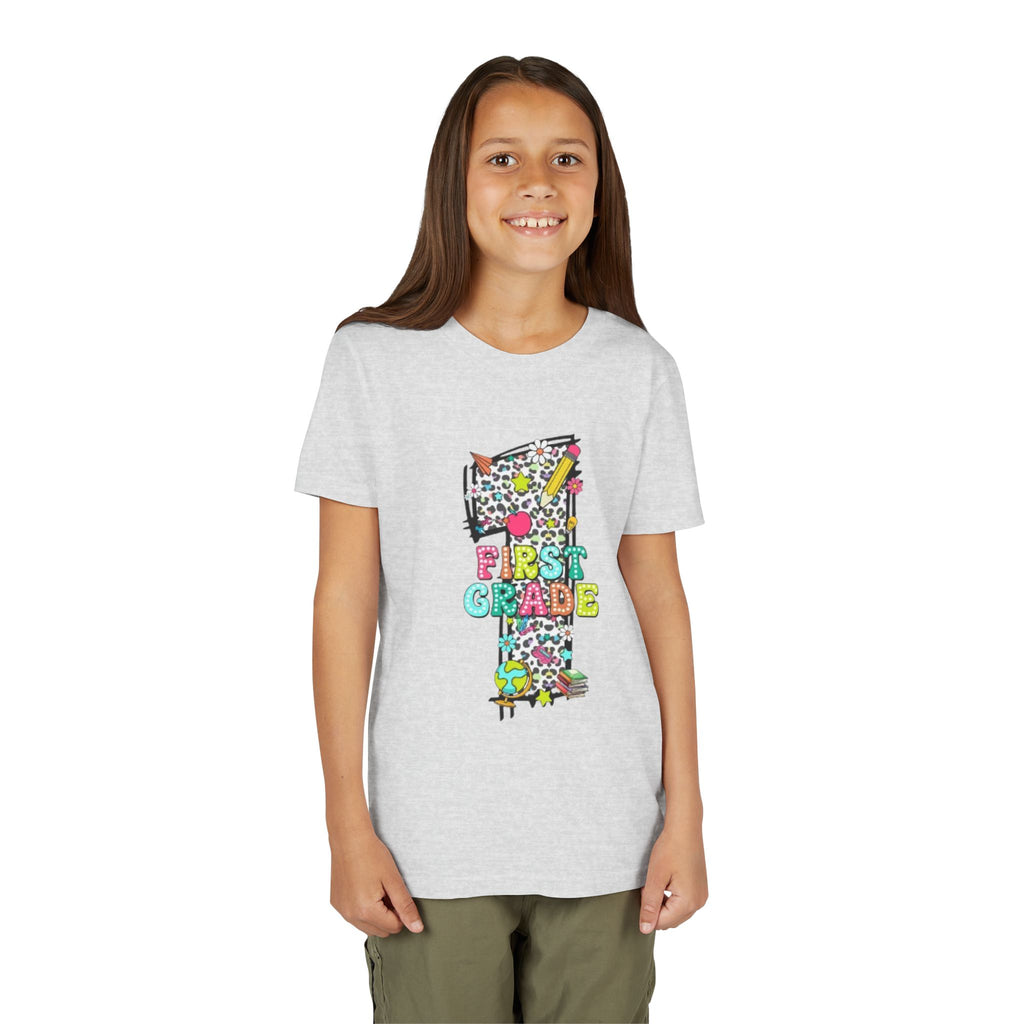 First Grade Number 1 Kids T-Shirt | Colorful Back-to-School Graphic Tee