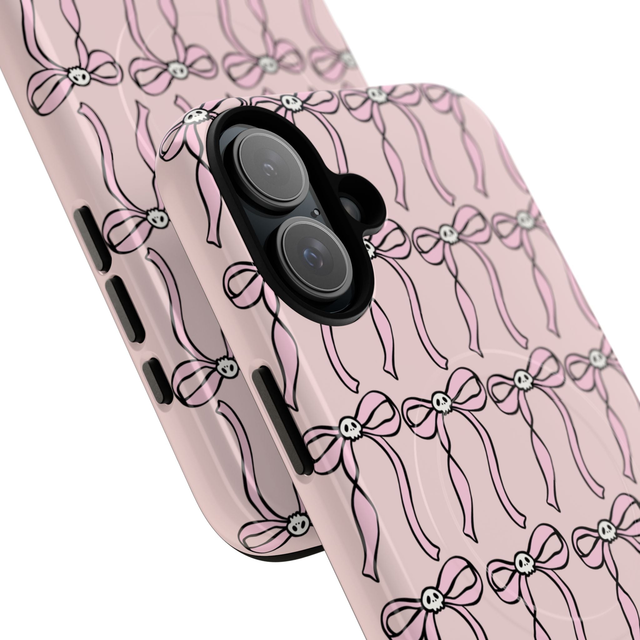 Magnetic Phone Case | Pink Skull Bows