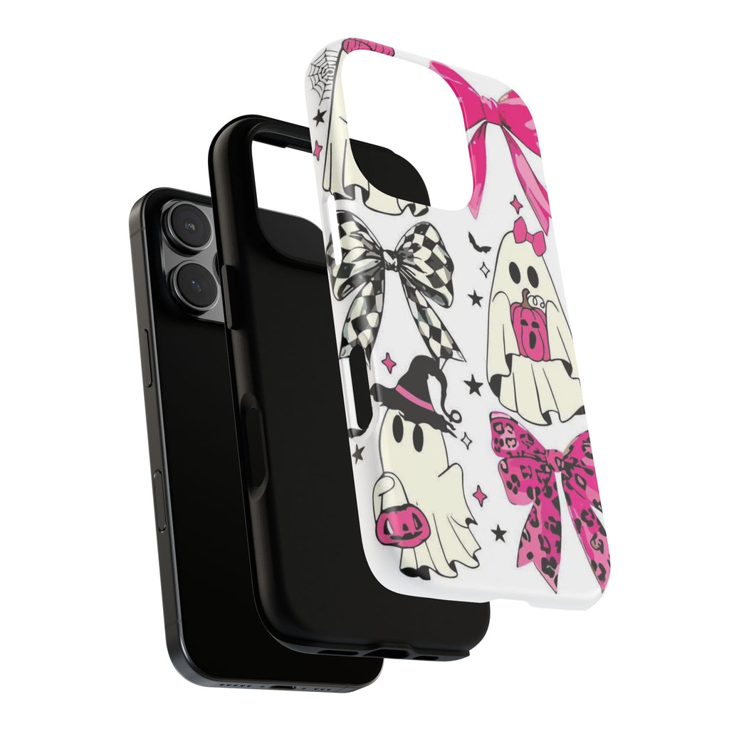 Phone Case | Cute Pink Ghosts & Bows Halloween Pattern