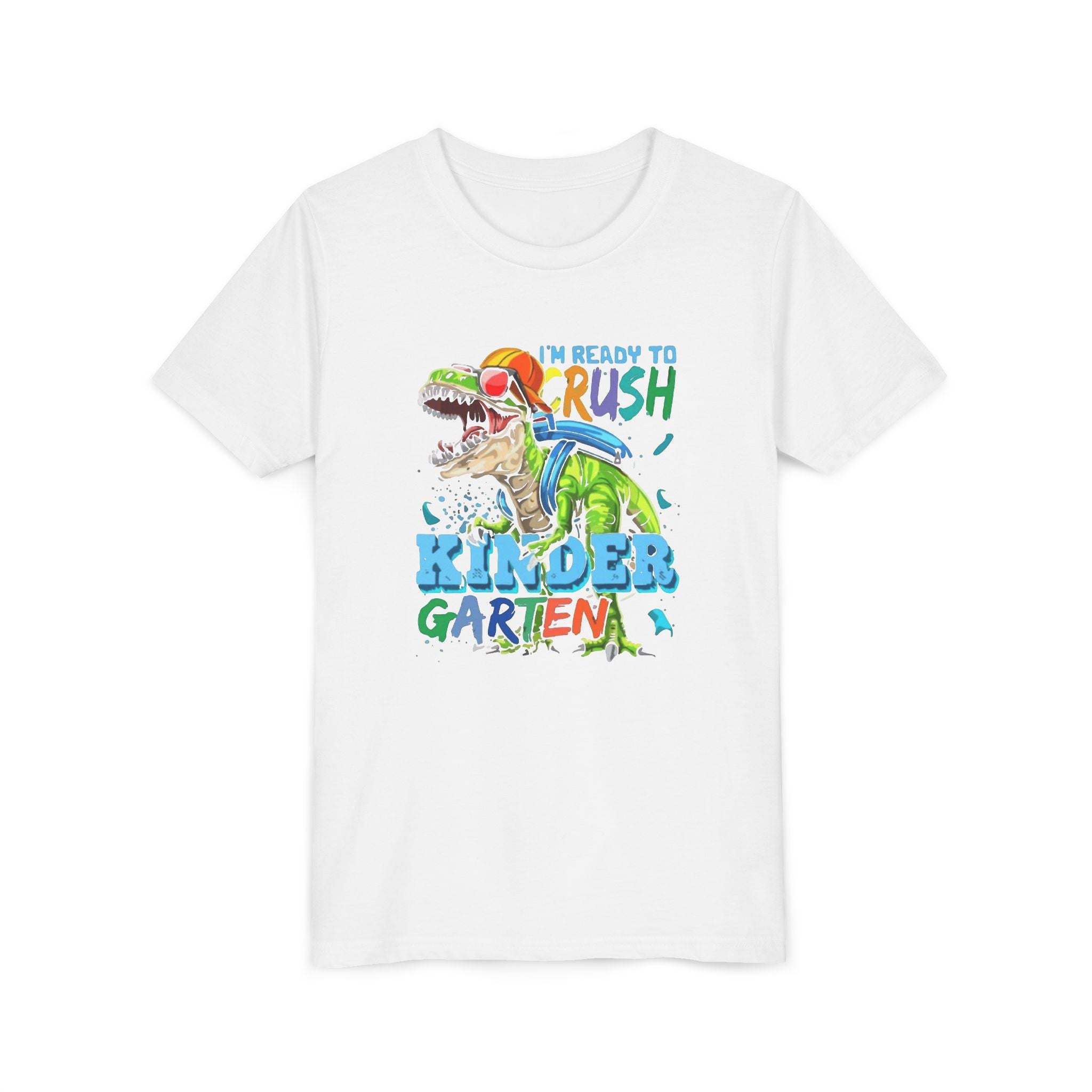 Youth T-Shirt | "I'm Ready to Crush Kindergarten" Dinosaur Back-to-School Tee