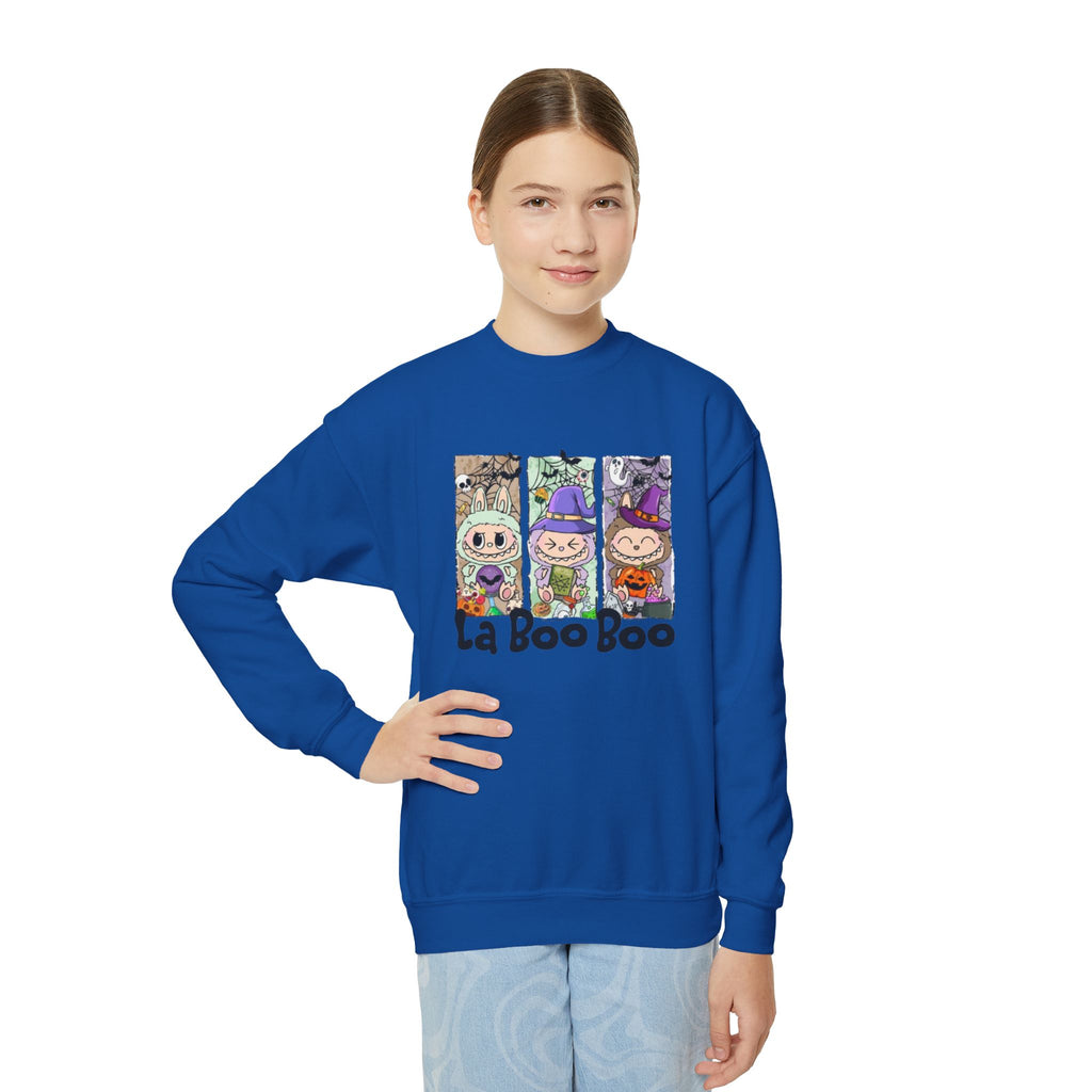 YOUTH Halloween Crewneck | "La Boo Boo" Cute Trick-or-Treat Kids Sweatshirt