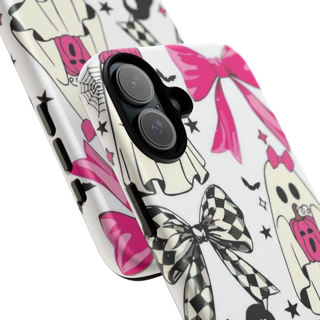Phone Case | Cute Pink Ghosts & Bows Halloween Pattern