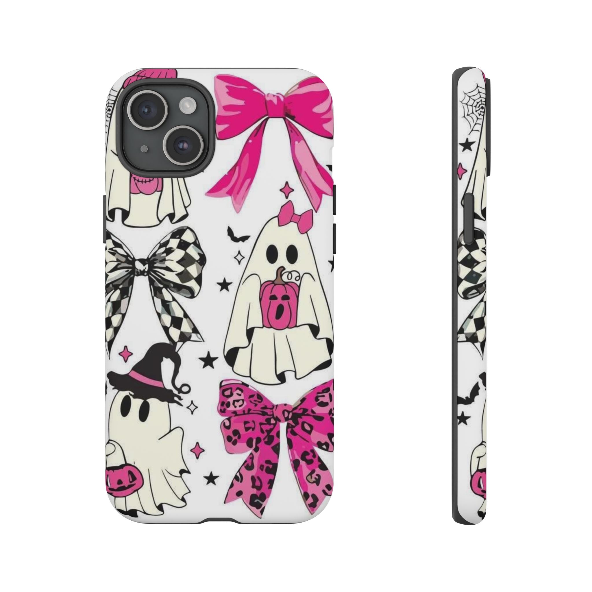 Phone Case | Cute Pink Ghosts & Bows Halloween Pattern