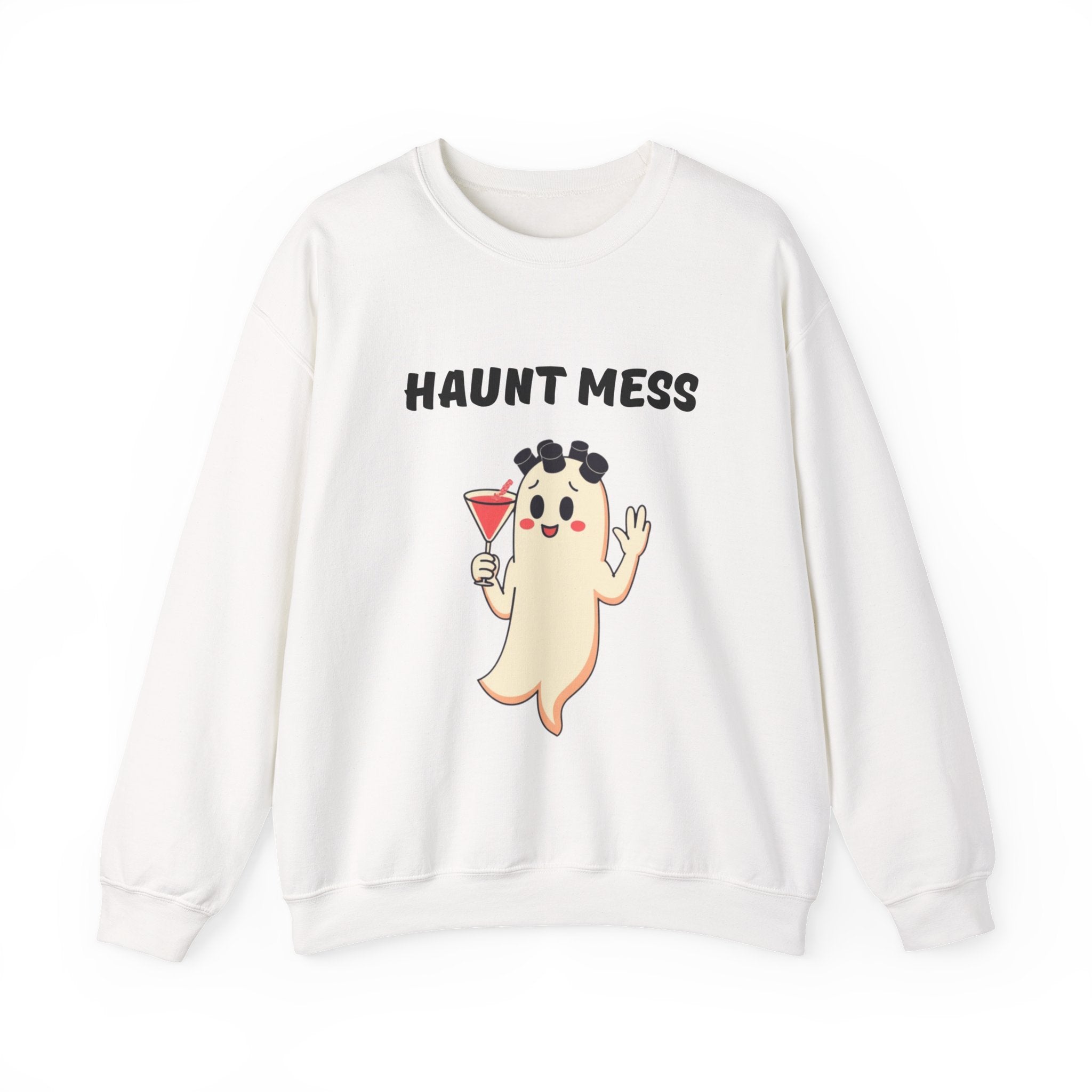 "Haunt Mess" Cute Ghost Halloween Pullover