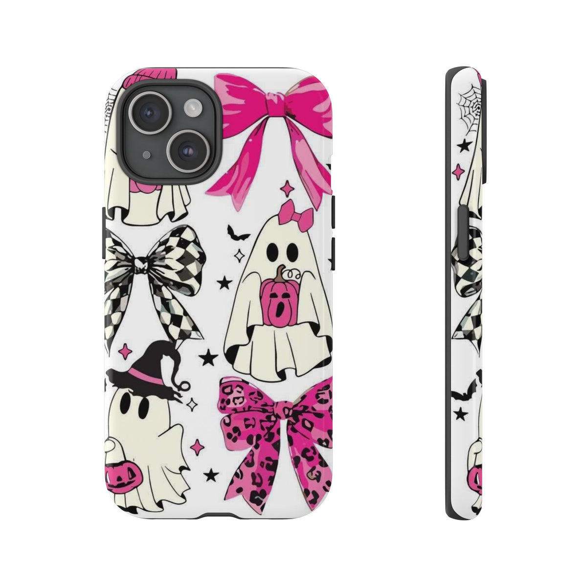 Phone Case | Cute Pink Ghosts & Bows Halloween Pattern